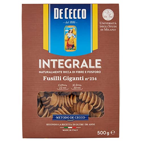 24x Pasta De Cecco Fusilli giganti integrali n. 234 Vollkor italienisch Nudeln 500 g + Italian Gourmet polpa 400g von Italian Gourmet E.R.