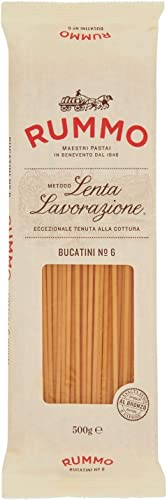 24x Rummo Bucatini N. 6 Hartweizengrieß Pasta Italienische Nudeln 500g Packung + Italian Gourmet Polpa di Pomodoro 400g Dose von Italian Gourmet E.R.