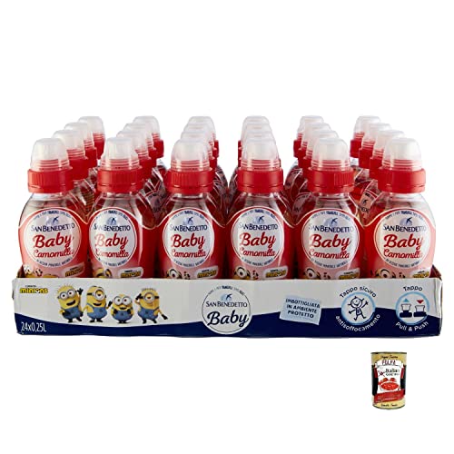 24x San Benedetto Baby Camomilla Fragola,Kamille mit Erdbeergeschmack,Kohlensäurefreies Getränk in Natürlichem MineralwasserPull-Push, 25cl + Italian Gourmet Polpa di Pomodoro 400g Dose 24x San Benedetto Baby Camomilla Fragola,Kamille mit Erdbeergeschmack,Kohlensäurefreies Getränk in Natürlichem MineralwasserPull-Push, 25cl + Italian Gourmet Polpa di Pomodoro 400g Dose von Italian Gourmet E.R.