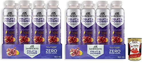 24x San Benedetto Fruit Power,Energiegetränk mit Apfel-, Granatapfel-, Mango- und Ananas Geschmack,Alkoholfreies Getränk,40cl Einweg-PET-Flasche + Italian Gourmet Polpa di Pomodoro 400g Dose von Italian Gourmet E.R.