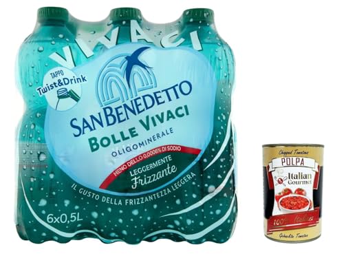 24x San Benedetto leggermente frizzante, wasser lighlty Sparkling water 500ml + Italian Gourmet polpa 400g von Italian Gourmet E.R.
