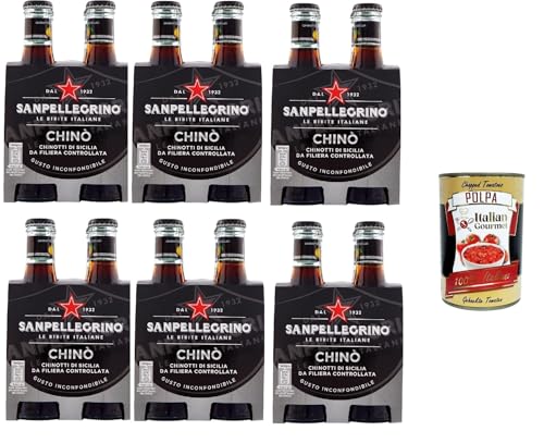 24x San pellegrino Chinotto Chinò 20cl Glas Limonade Italienisch Getränk Flasche + Italian Gourmet polpa 400g von Italian Gourmet E.R.