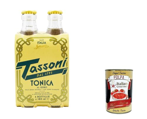24x Tassoni, Tonica al cedro, Erfrischendes italienisches Alkoholfreies Getränk 18cl, Einweg-Glasflasche + Italian Gourmet polpa 400g 24x Tassoni, Tonica al cedro, Erfrischendes italienisches Alkoholfreies Getränk 18cl, Einweg-Glasflasche + Italian Gourmet polpa 400g von Italian Gourmet E.R.