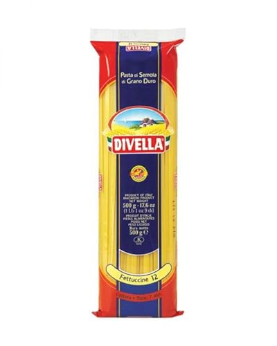 36x Divella Fettuccine n°12 Hartweizengrieß Pasta Italienische Nudeln 500g Packung + Italian Gourmet Polpa di Pomodoro 400g Dose von Italian Gourmet E.R.