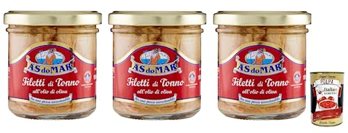 3x AS do MAR Filetti di Tonno all'Olio di Oliva,Thunfischfilets in Olivenöl,150g Glas + Italian Gourmet Polpa di Pomodoro 400g Dose 3x AS do MAR Filetti di Tonno all'Olio di Oliva,Thunfischfilets in Olivenöl,150g Glas + Italian Gourmet Polpa di Pomodoro 400g Dose von Italian Gourmet E.R.