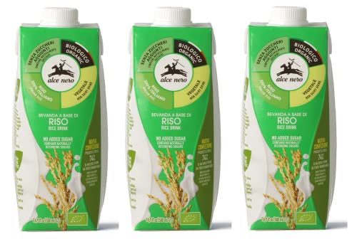 3x Alce Nero Bevanda Biologica Vegetale a Base di Riso Bio-Gemüse Getränk auf Reisbasis 500ml Erfrischendes Alkoholfreies Getränk von Italian Gourmet E.R.