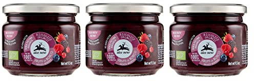 3x Alce Nero Composta di Frutti di Bosco Biologica Bio Kompott von Beeren mit Bio-Erdbeeren, Brombeeren, Heidelbeeren, roten Johannisbeeren und Himbeeren 270g von Italian Gourmet E.R.