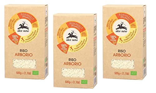 3x Alce Nero Riso Arborio Biologico Bio-Reis 100% Italienischer Reis Ideal für Risottos und Desserts Vakuumverpackung 500g von Italian Gourmet E.R.