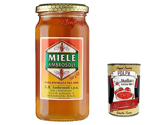 3x Ambrosoli - Miscela Di Miele Di Fiori MILLEFIORI, Millefiori Blumenhonig -Mischung 500 G + Italian Gourmet polpa 400g von Italian Gourmet E.R.