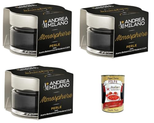 3x Andrea Milano Atmosphere Perlen aus Balsamico-Essig aus Modena IGP 50gr + Italian Gourmet polpa 400g von Italian Gourmet E.R.