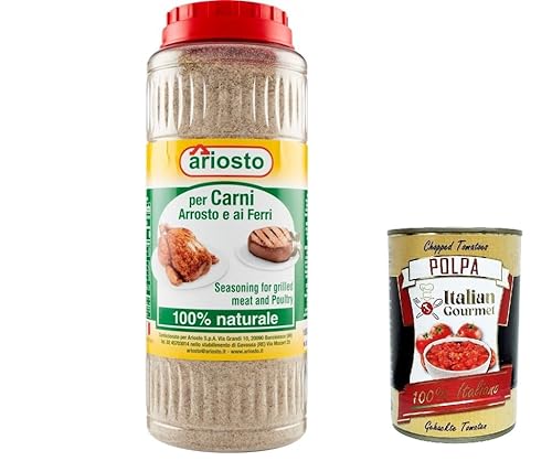 3x Ariosto per carni, arrosto ai ferri, Gewürz für gebratenes und gegrilltes Fleisch, 1000g + Italian Gourmet Polpa 400g von Italian Gourmet E.R.