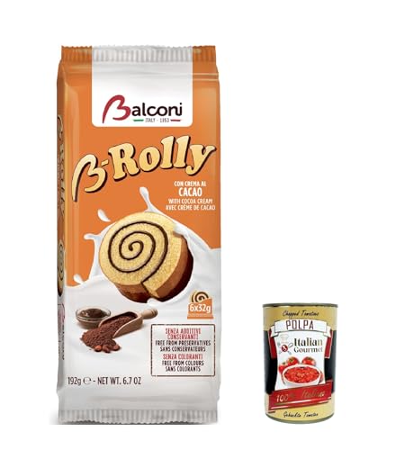 3x Balconi B-Rolly Snack Dolce da forno con farcitura al cacao Süßer Snack Backwaren mit Kakaofüllung 192g + Italian Gourmet polpa 400g 3x Balconi B-Rolly Snack Dolce da forno con farcitura al cacao Süßer Snack Backwaren mit Kakaofüllung 192g + Italian Gourmet polpa 400g von Italian Gourmet E.R.