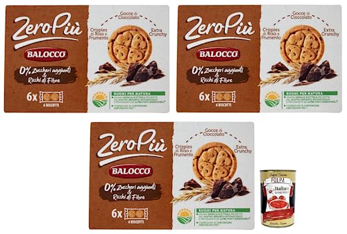 3x Balocco Zero Più Biscotti Ohne Zuckerzusatz,Kekse mit Reis- und Weizencrispies,Schokoladentropfen und Extra Crunchy 210g + Italian Gourmet Polpa di Pomodoro 400g Dose 3x Balocco Zero Più Biscotti Ohne Zuckerzusatz,Kekse mit Reis- und Weizencrispies,Schokoladentropfen und Extra Crunchy 210g + Italian Gourmet Polpa di Pomodoro 400g Dose von Italian Gourmet E.R.