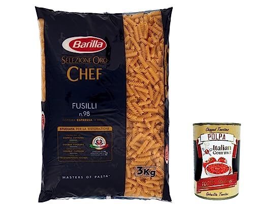 3x Barilla Pasta Selezione Oro Chef Fusilli n°98 italienisch Nudeln 3kg pack + Italian Gourmet polpa 400g von Italian Gourmet E.R.