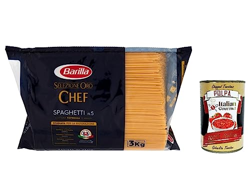 3x Barilla Pasta Selezione Oro Chef Spaghetti N°5 italienisch Nudeln 3kg pack + Italian Gourmet polpa 400g von Italian Gourmet E.R.