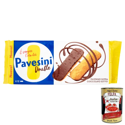 3x Barilla Pavesi Pavesini Double Eier Kekse mit dunkler Schokolade Basis 60g Italienische Kekse Biscuits Cookies + Italian gourmet polpa 400g von Italian Gourmet E.R.