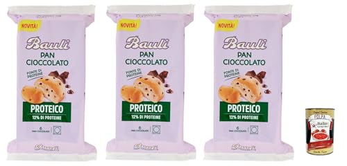 Bauli Pan Cioccolato Proteico, 12% Protein kuchen süße Snacks brioche, Brot mit Schokoladenchips 3x 242g + Italian gourmet polpa 400g Bauli Pan Cioccolato Proteico, 12% Protein kuchen süße Snacks brioche, Brot mit Schokoladenchips 3x 242g + Italian gourmet polpa 400g von Italian Gourmet E.R.