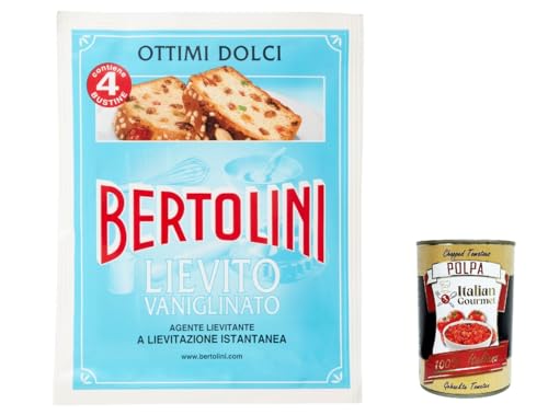 3x Bertolini Lievito vanigliato, Instant-Sauerteig-Vanillehefe, 4 Beutel à 64 g, glutenfrei + Italian Gourmet polpa 400g von Italian Gourmet E.R.