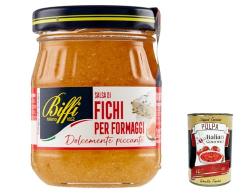3x Biffi Feigen Senfsauce für Käse, Senapata -Sauce basierend auf kandierten Feigen 100g + Italian Gourmet polpa 400g von Italian Gourmet E.R.