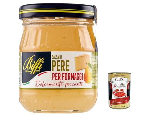 3x Biffi Salsa di Pere per Formaggi, Birnen Senfsauce für Käse 100g + Italian Gourmet polpa 400g von Italian Gourmet E.R.