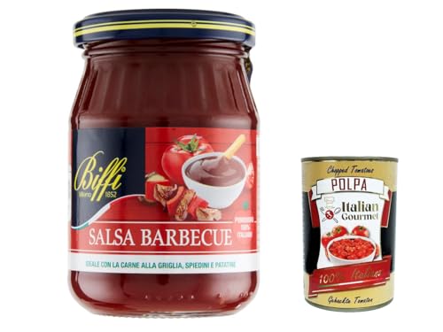 3x Biffi salsa Barbecue, BBQ sauce, Eine leicht würzige Sauce mit einem geräucherten Geschmack, 100% italienische Tomate 210g + Italian Gourmet polpa 400g von Italian Gourmet E.R.
