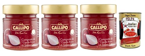 3x Callipo Composta Di Cipolla Rossa Di Tropea Calabria I.G.P.,Kompott aus Roten Zwiebeln aus Tropea Kalabrien,Glas 300g + Italian Gourmet Polpa di Pomodoro 400g Dose 3x Callipo Composta Di Cipolla Rossa Di Tropea Calabria I.G.P.,Kompott aus Roten Zwiebeln aus Tropea Kalabrien,Glas 300g + Italian Gourmet Polpa di Pomodoro 400g Dose von Italian Gourmet E.R.