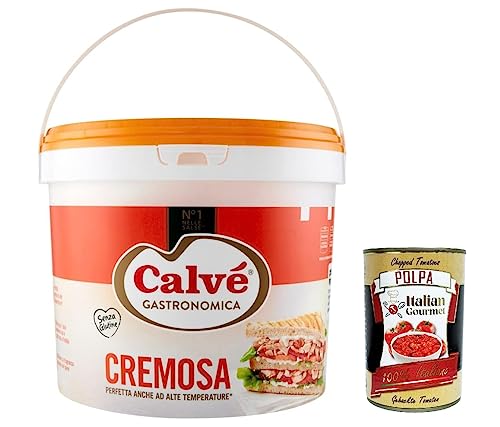 3x Calvé Gastronomica Cremosa 5 Kg ohne Konservierungsstoffe und ohne Zucker, Gluten -frei + Italian Gourmet polpa 400g von Italian Gourmet E.R.