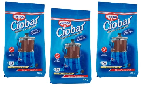 3x Cameo Ciobar Professional Classico Vorbereitung für Heiße Schokolade Schokoladengetränk 24 Tassen Glutenfrei 600g von Italian Gourmet E.R.