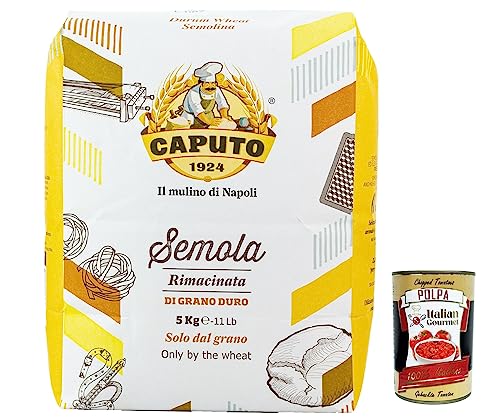 3x Caputo - Hartweizengrieß - Semola di grano duro rimacinata 5 kg + Italian Gourmet polpa 400g von Italian Gourmet E.R.