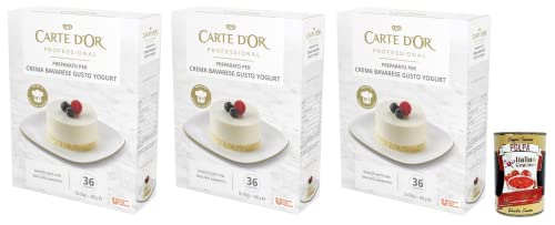 3x Carte d’Or Professional Preparato per Bavarese allo Yogurt,Pulvermischung für Joghurt-Bayerische-Creme,450g + Italian Gourmet Polpa di Pomodoro 400g Dose von Italian Gourmet E.R.