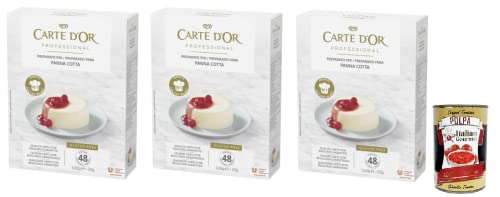 3x Carte d’Or Professional Pulvermischung für Panna Cotta Cremige,Glutenfrei 520g + Italian Gourmet Polpa di Pomodoro 400g Dose von Italian Gourmet E.R.