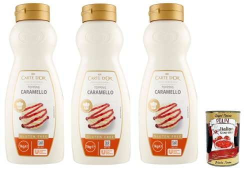 3x Carte d’Or Topping Caramello,Süße Sauce mit Karamellgeschmack zur Dekoration von Kuchen und Eiscreme 1Kg + Italian Gourmet Polpa di Pomodoro 400g Dose 3x Carte d’Or Topping Caramello,Süße Sauce mit Karamellgeschmack zur Dekoration von Kuchen und Eiscreme 1Kg + Italian Gourmet Polpa di Pomodoro 400g Dose von Italian Gourmet E.R.