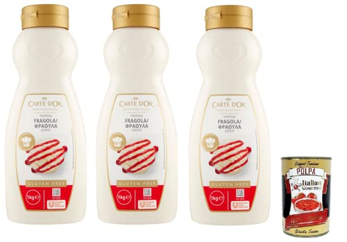 3x Carte d’Or Topping Fragola,Süße Sauce mit Erdbeergeschmack zur Dekoration von Kuchen und Eiscreme 1Kg + Italian Gourmet Polpa di Pomodoro 400g Dose 3x Carte d’Or Topping Fragola,Süße Sauce mit Erdbeergeschmack zur Dekoration von Kuchen und Eiscreme 1Kg + Italian Gourmet Polpa di Pomodoro 400g Dose von Italian Gourmet E.R.
