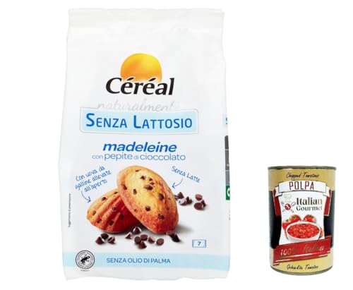 3x Céréal Madeleine, Snacks mit Schokoladenpfeffer, Laktose -frei, Palmöl ohne 210 g + Italian Gourmet polpa 400g von Italian Gourmet E.R.