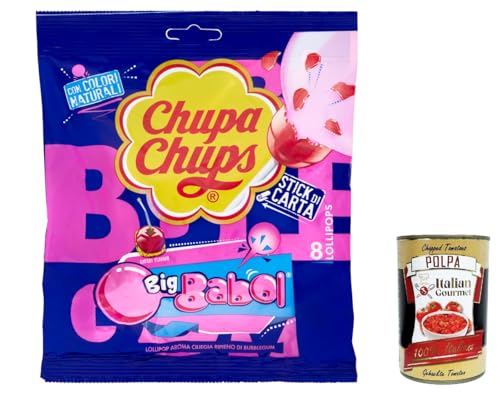 3x Chupa Chups Cherry Flavour Big Babol 8 Lollipops, Lutscher Kirschgeschmack 144 g + Italian Gourmet polpa 400g 3x Chupa Chups Cherry Flavour Big Babol 8 Lollipops, Lutscher Kirschgeschmack 144 g + Italian Gourmet polpa 400g von Italian Gourmet E.R.