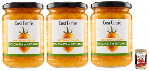 3x Così Com'è Datterino Giallo Dolcimetà ,Gelbe Datterino-Tomate Halbiert,Italienische Tomaten,350g Glas + Italian Gourmet Polpa di Pomodoro 400g Dose 3x Così Com'è Datterino Giallo Dolcimetà ,Gelbe Datterino-Tomate Halbiert,Italienische Tomaten,350g Glas + Italian Gourmet Polpa di Pomodoro 400g Dose von Italian Gourmet E.R.