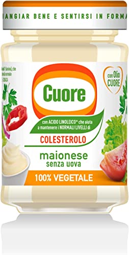 3x Cuore Maionese Mayonnaise Vegetale Sauce ohne Eier 100% Vegetarisch mit öl Cuore 180g von Italian Gourmet E.R.