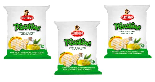 3x Curtiriso Risatine Reis- und Mais Snacks mit Olivenöl Salziger Snack 30g 3x Curtiriso Risatine Reis- und Mais Snacks mit Olivenöl Salziger Snack 30g von Italian Gourmet E.R.