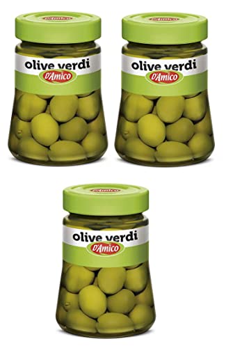 3x D'Amico Olive Verdi in Salamoia Grüne Oliven in Salzlake 300g von Italian Gourmet E.R.