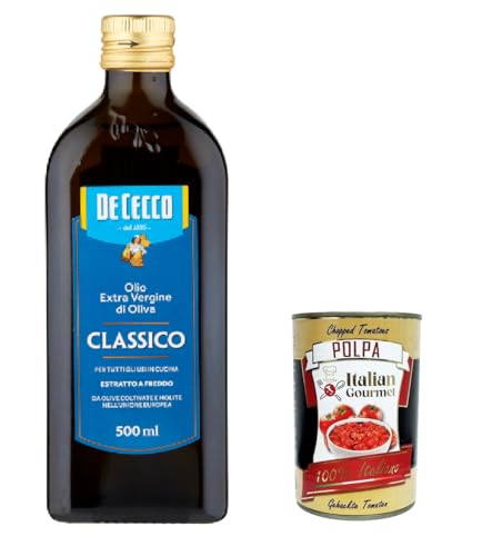 3x De Cecco Classico Natives Olivenöl Extra Olio Extra Vergine 500ml nativ + Italian Gourmet Polpa von Italian Gourmet E.R.