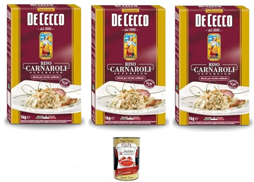 3x De Cecco Riso Carnaroli Superfino - Mittelkorn-Reis für Risotto, 1000gr+ Italian Gourmet polpa 400g 3x De Cecco Riso Carnaroli Superfino - Mittelkorn-Reis für Risotto, 1000gr+ Italian Gourmet polpa 400g von Italian Gourmet E.R.