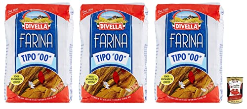 3x Divella Farina di Grano Tenero W 170-190, Weichweizenmehl,Typ 00, 1Kg + Italian Gourmet Polpa di Pomodoro 400g Dose 3x Divella Farina di Grano Tenero W 170-190, Weichweizenmehl,Typ 00, 1Kg + Italian Gourmet Polpa di Pomodoro 400g Dose von Italian Gourmet E.R.