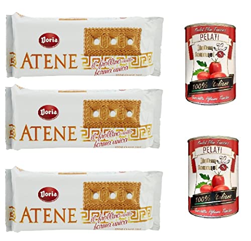 3x Doria Atene Butterkeks 500g Italienisch Kuchen kekse biscuits cookies + Italian Gourmet 100% italienische geschälte Tomaten dosen 2x 400g von Italian Gourmet E.R.