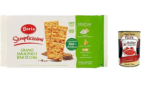 3x Doria - Semplicissimi Cracker, Grano Saraceno e Semi di Chia, Cracker, Buchweizen und Chiasamen 245g + Italian Gourmet polpa 400g 3x Doria - Semplicissimi Cracker, Grano Saraceno e Semi di Chia, Cracker, Buchweizen und Chiasamen 245g + Italian Gourmet polpa 400g von Italian Gourmet E.R.