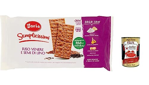 3x Doria - Semplicissimi Cracker, Riso Nero e Semi di Lino , Cracker, schwarzer Reis und Leinsamen 245 + italian Gourmet polpa 400g 3x Doria - Semplicissimi Cracker, Riso Nero e Semi di Lino , Cracker, schwarzer Reis und Leinsamen 245 + italian Gourmet polpa 400g von Italian Gourmet E.R.