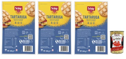 3x Dr. Schär Gluten Free Tartaruga Italienische Schildkrötebrot,mit Sauerteig,Hirse und Quinoa,Glutenfreies Brot,200g + Italian Gourmet Polpa di Pomodoro 400g Dose von Italian Gourmet E.R.