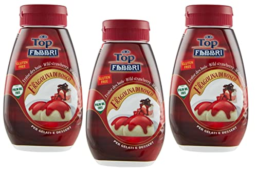 3x Fabbri Topping Fragolina di Bosco Walderdbeer-Süßsauce zum Dekorieren und Überziehen von Eis und Desserts,Palmölfrei,Glutenfrei 225g + Italian Gourmet Polpa di Pomodoro 400g Dose von Italian Gourmet E.R.