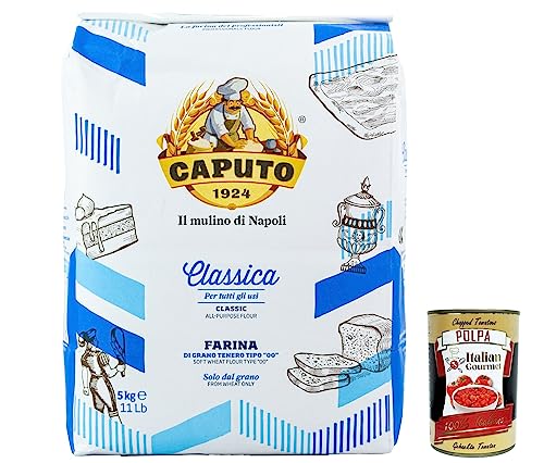 3x Farina Molino Caputo Classica per Pizza Napoli Pizzamehl Pizza Mehl 5kg + Italian Gourmet polpa 400g von Italian Gourmet E.R.