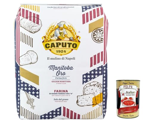 3x Farina Molino Caputo Manitoba oro Pizza Napoli Pizzamehl Pizza Mehl 5kg + Italian Gourmet polpa 400g von Italian Gourmet E.R.