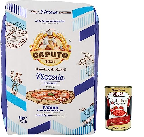 3x Farina Molino Caputo Pizzeria per Pizza Napoli Pizzamehl Pizza Mehl 5kg + Italian Gourmet polpa 400g von Italian Gourmet E.R.
